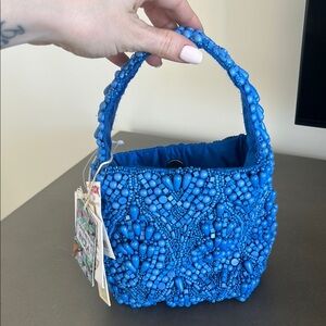 NWTBlue Beaded Women's Bag